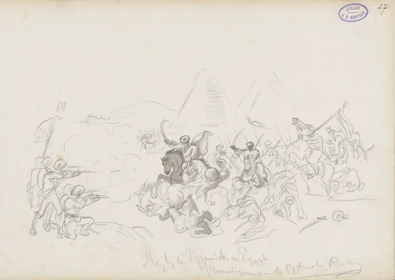 Veldslag bij Egyptische piramides Wall Art by George Hendrik Breitner - High-Resolution Digital Print