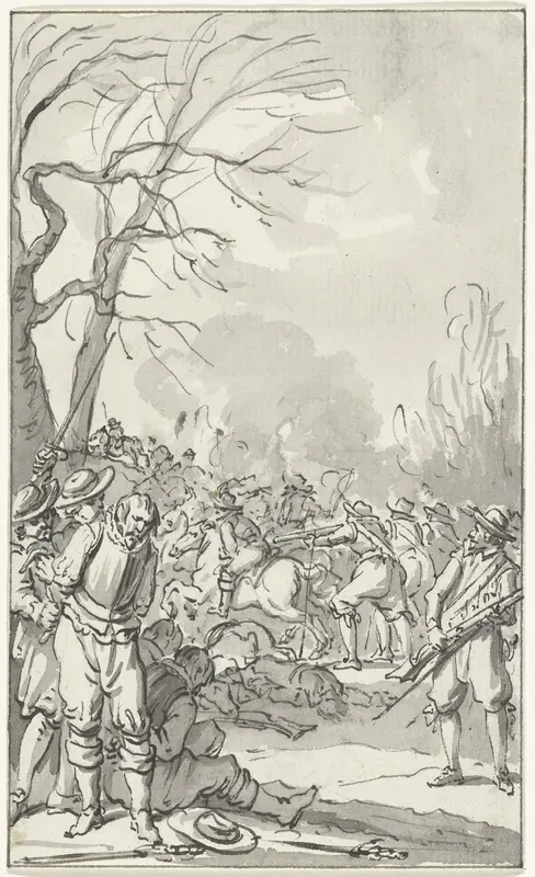 Veldslag met krijgsgevangenen Wall Art by Jacobus Buys - High-Resolution Digital Print