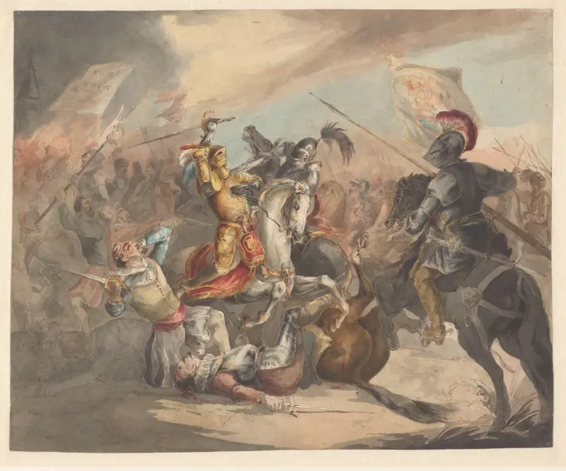 Veldslag met ridders Wall Art by Roeland Christiaan Korthals - High-Resolution Digital Print
