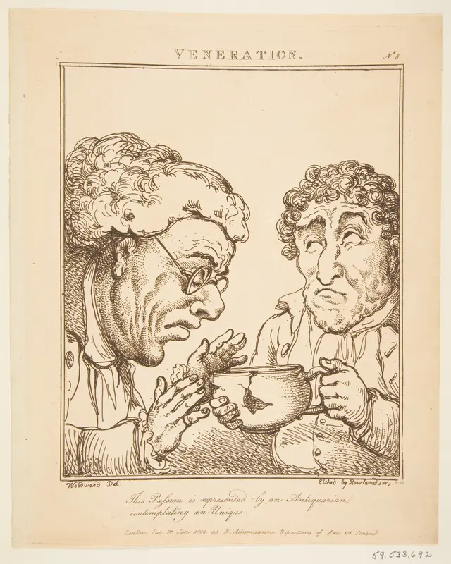 Veneration (Le Brun Travested, or Caricatures of the Passions) Wall Art by Thomas Rowlandson - High-Resolution Digital Print