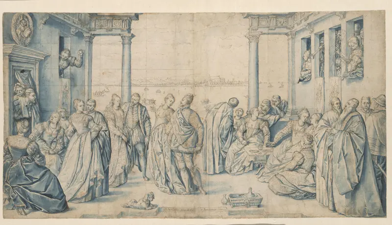 Venetiaans bruiloftsfeest Wall Art by Hendrick Goltzius - High-Resolution Digital Print