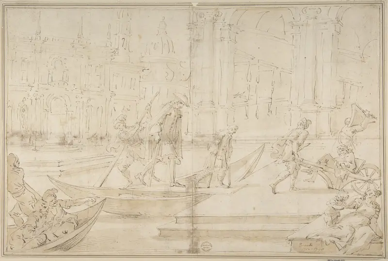 Venetian Scene Wall Art by Anonymous, Italian, Venetian, 18th century - High-Resolution Digital Print