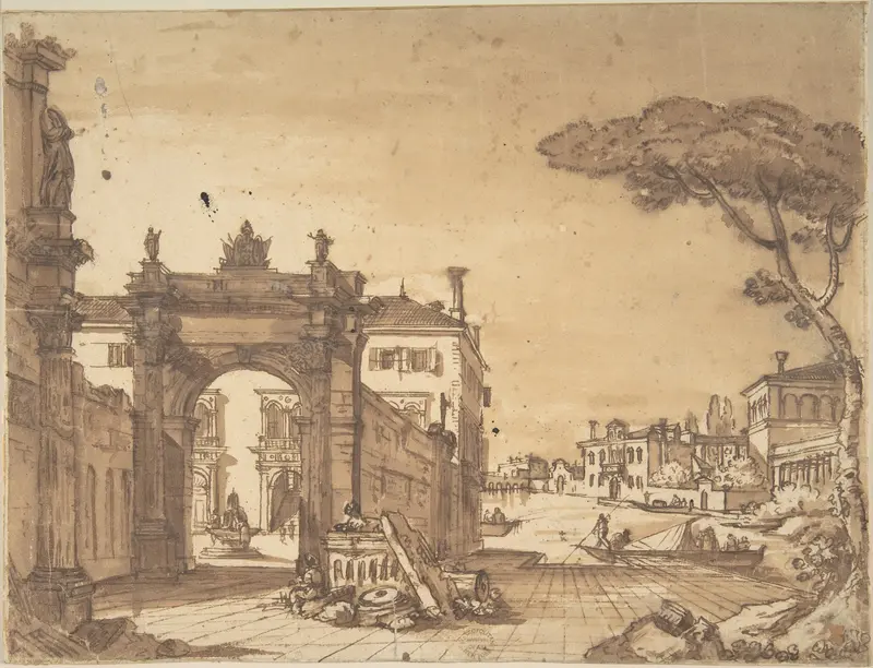 Venetian scene Wall Art by Anonymous, Italian, 18th century - High-Resolution Digital Print