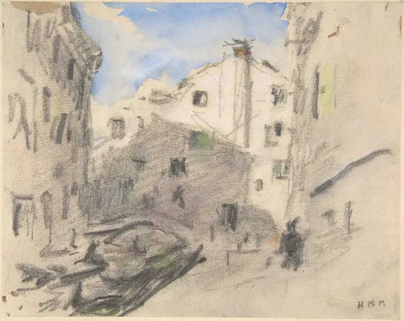 Venetian Street Scene Wall Art by Hercules Brabazon Brabazon - High-Resolution Digital Print