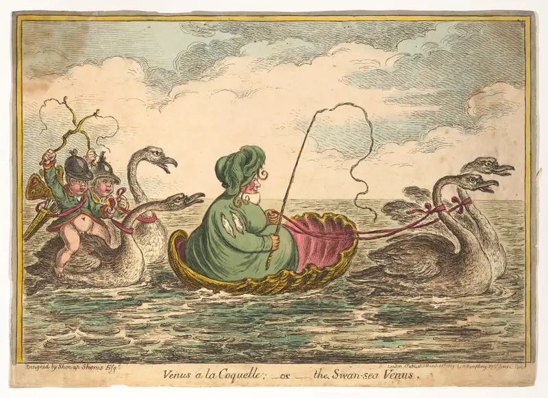Venus a la Coquelle: or the Swan-sea Venus Wall Art by James Gillray - High-Resolution Digital Print