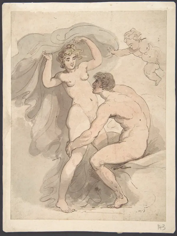 Venus, Anchises and Cupid Wall Art by Thomas Rowlandson - High-Resolution Digital Print