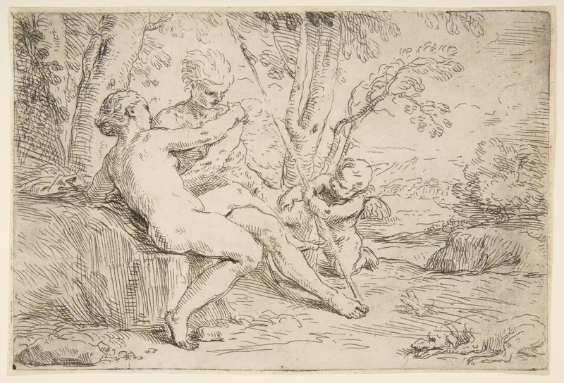 Venus and Adonis Wall Art by Simone Cantarini - High-Resolution Digital Print