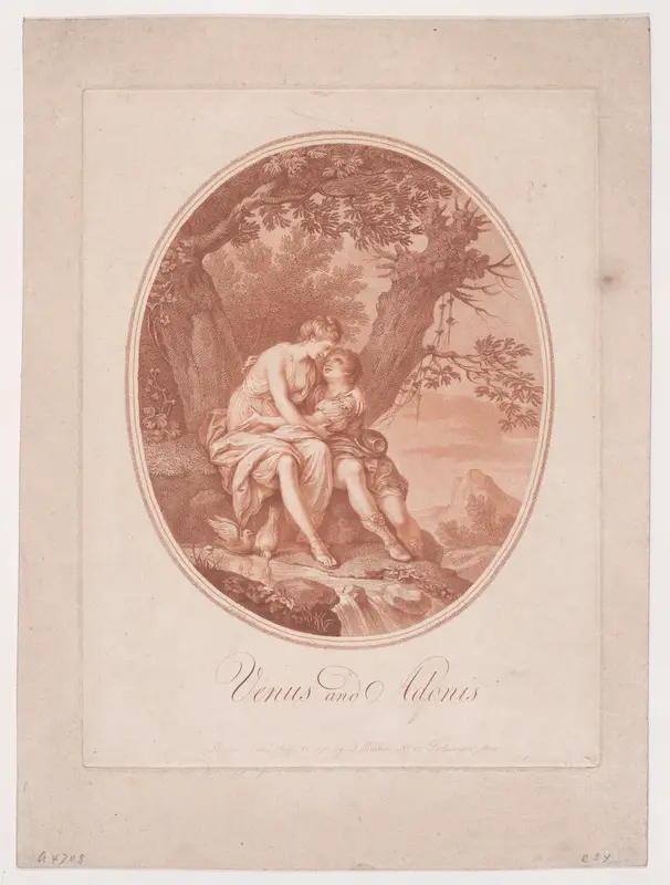 Venus and Adonis Wall Art by Francesco Bartolozzi - High-Resolution Digital Print