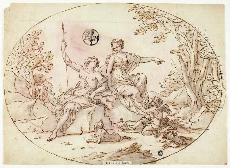 Venus and Adonis Wall Art by Gennaro Landi - High-Resolution Digital Print