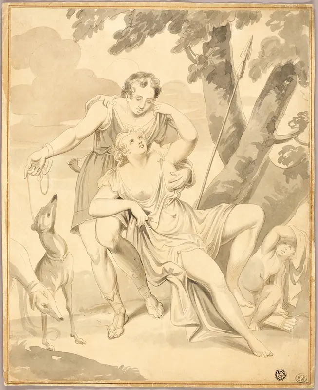Venus and Adonis Wall Art by Style of  Conrad Martin Metz - High-Resolution Digital Print