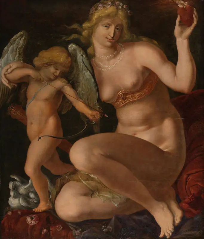 Venus and Amor Wall Art by Jacques de Gheyn (II) - High-Resolution Digital Print