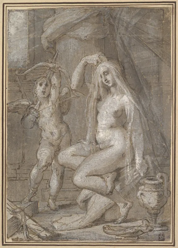 Venus and Amor Wall Art by Bartholomeus Spranger - High-Resolution Digital Print
