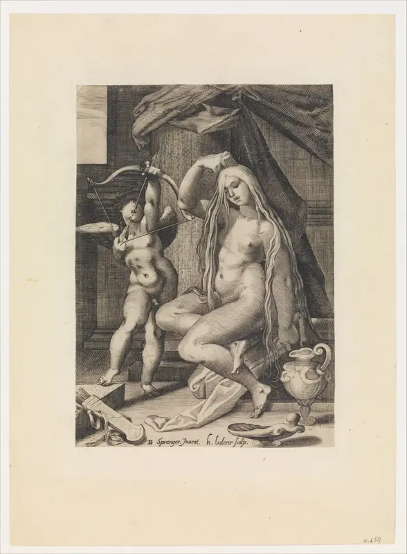 Venus and Cupid Wall Art by Bartholomeus Spranger - High-Resolution Digital Print