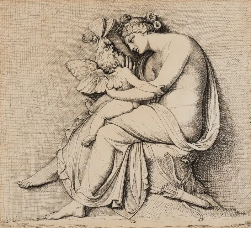 Venus and Cupid Wall Art by John Deare - High-Resolution Digital Print