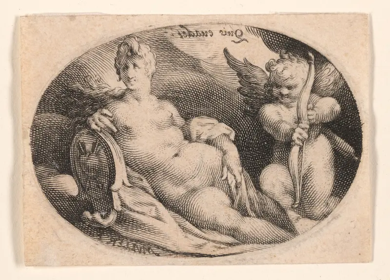 Venus and Cupid in the Clouds