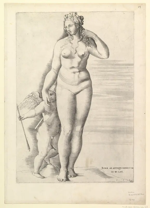 Venus and Eros, from "Speculum Romanae Magnificentiae" Wall Art by Anonymous, Italian, 16th century - High-Resolution Digital Print