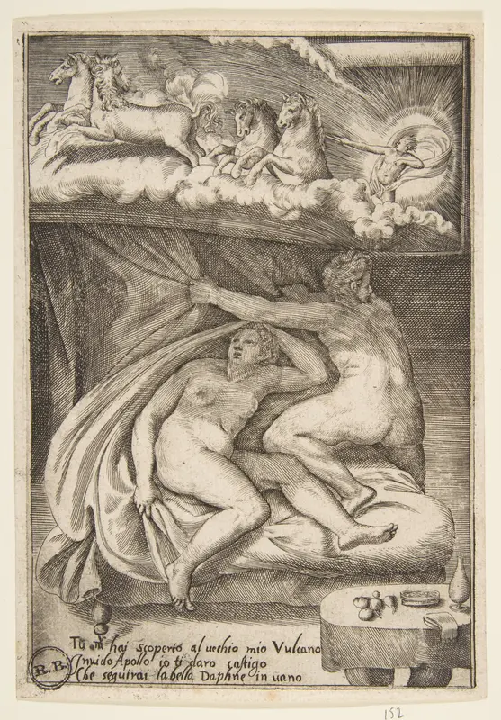 Venus and Mars discovered by Apollo, from "The Loves of the Gods" Wall Art by Giulio Bonasone - High-Resolution Digital Print