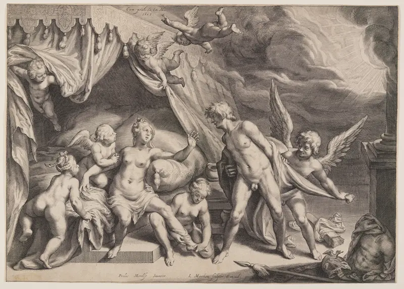Venus and Mars Discovered by Apollo Wall Art by Jacob Matham - High-Resolution Digital Print
