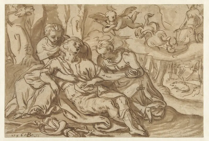 Venus beweent de dode Adonis Wall Art by Bernaert de Rijckere - High-Resolution Digital Print
