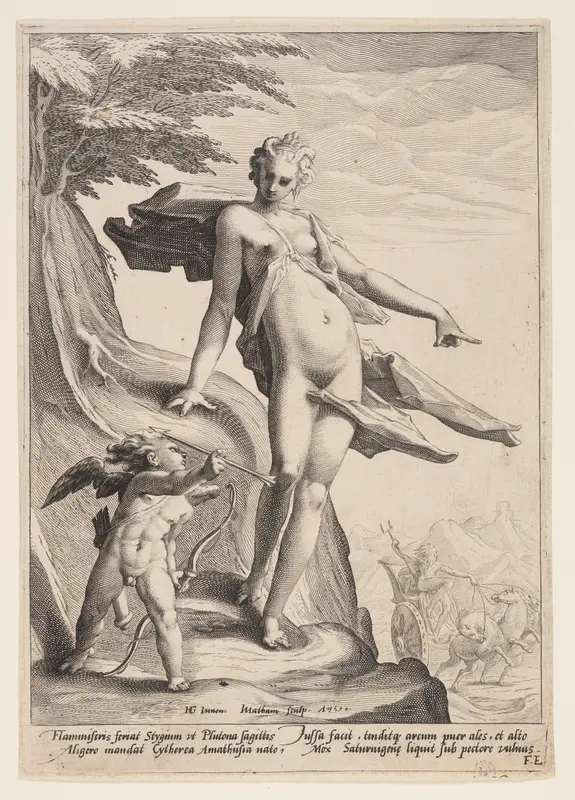 Venus, Cupid and Pluto Wall Art by Jacob Matham - High-Resolution Digital Print