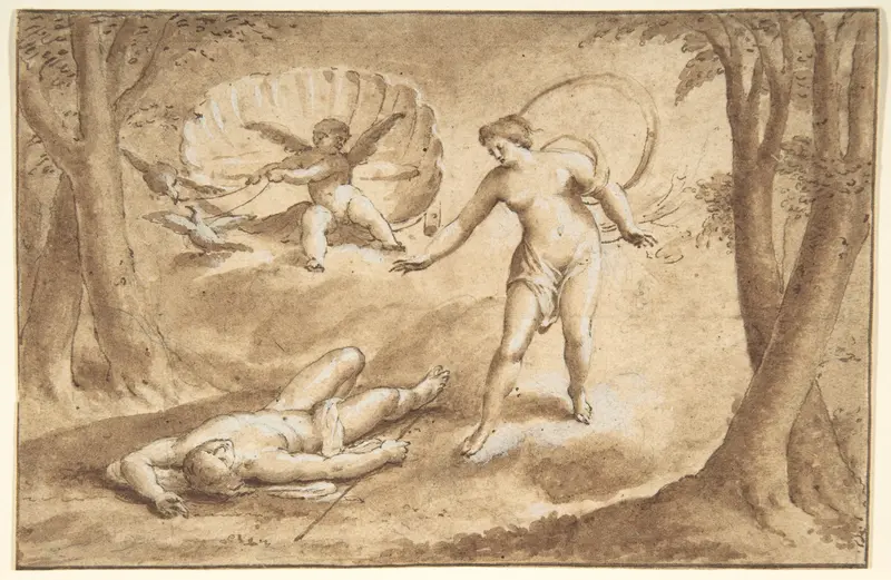 Venus Discovering the Death of Adonis Wall Art by Anonymous, Dutch, 17th century - High-Resolution Digital Print