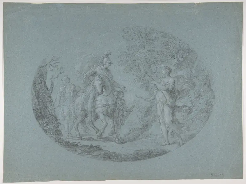 Venus Disguised as a Huntress Appears to Aeneas (Aeneid I: 305 ff.) Wall Art by Stefano Pozzi - High-Resolution Digital Print