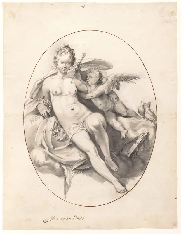 Venus en Cupido Wall Art by Moses ter Borch - High-Resolution Digital Print