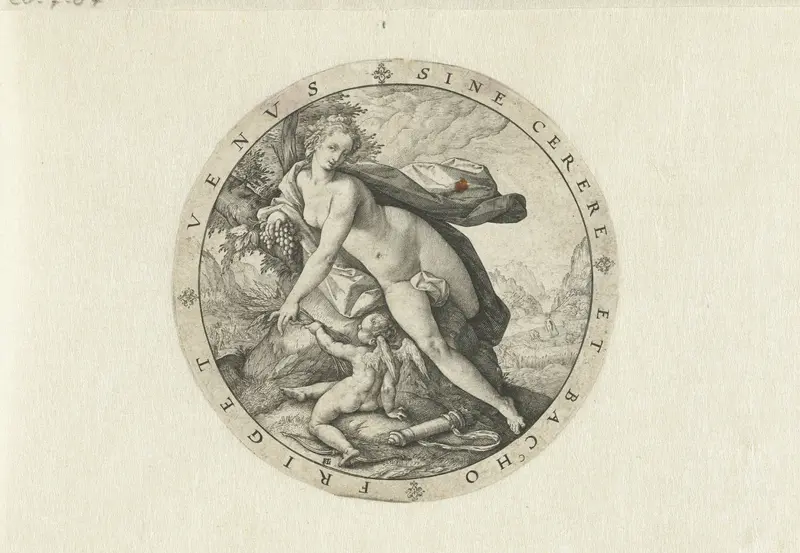 Venus en Cupido Wall Art by Hendrick Goltzius - High-Resolution Digital Print
