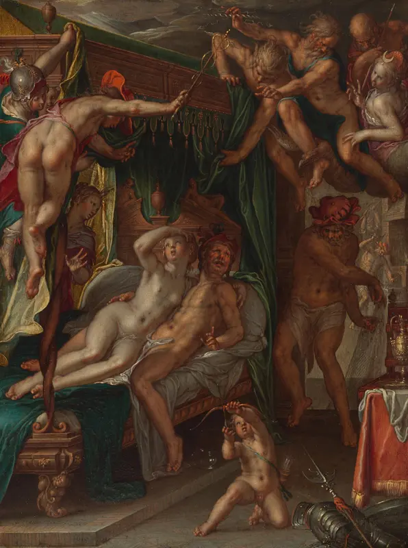 Venus en Mars verrast door Vulcanus Wall Art by Unknown - High-Resolution Digital Print