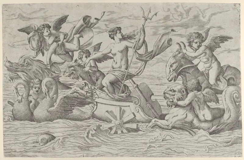 Venus in a Chariot drawn by Two Swans Wall Art by Master IQV - High-Resolution Digital Print