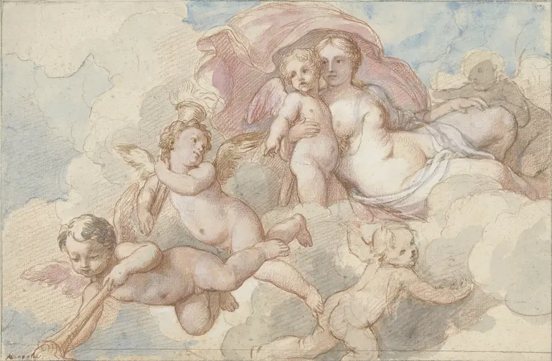 Venus met Amor en putti Wall Art by unknown - High-Resolution Digital Print