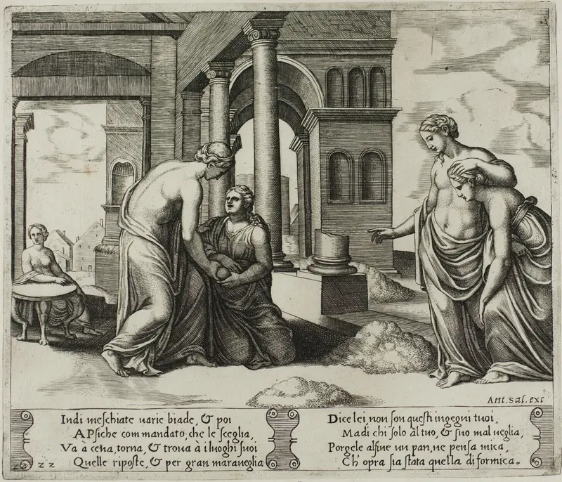 Venus Ordering Psyche to Sort a Heap of Grain