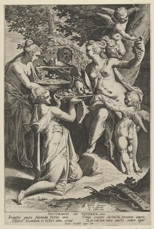 Venus Receiving Gifts Wall Art by Aegidius Sadeler II - High-Resolution Digital Print
