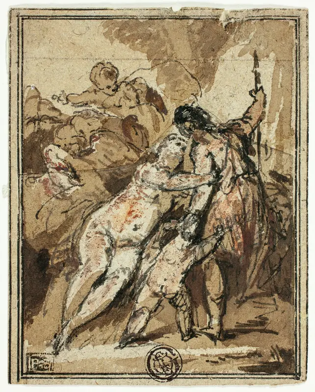 Venus Trying to Retain Adonis Wall Art by Jacob de Wit - High-Resolution Digital Print