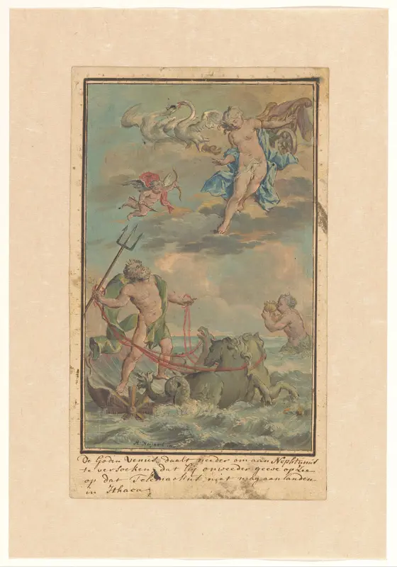 Venus verzoekt Neptunus te verhinderen dat Telemachus zal landen op Ithaca Wall Art by Rienk Keyert - High-Resolution Digital Print