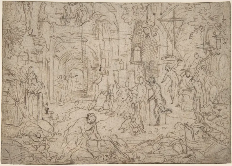 Venus Visiting the Forge of Vulcan Wall Art by Pauwels Franck, called Paolo Fiammingo - High-Resolution Digital Print