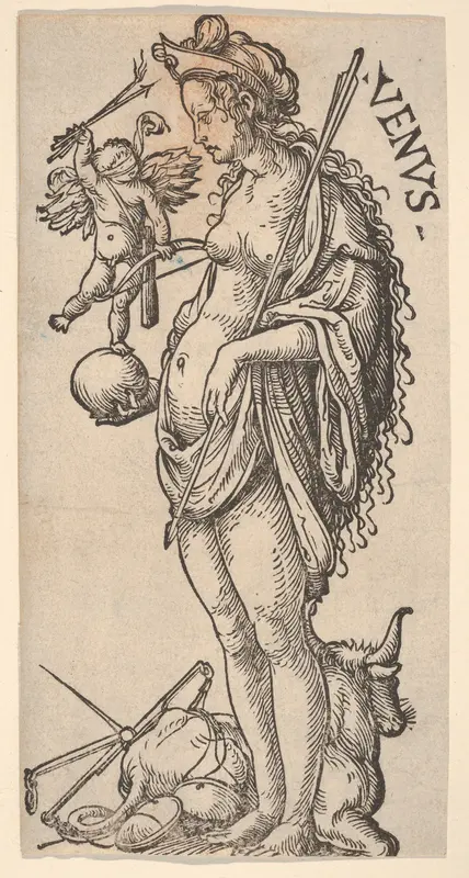 Venus with Libra and Taurus, from "The Seven Planets" Wall Art by Hans Burgkmair - High-Resolution Digital Print
