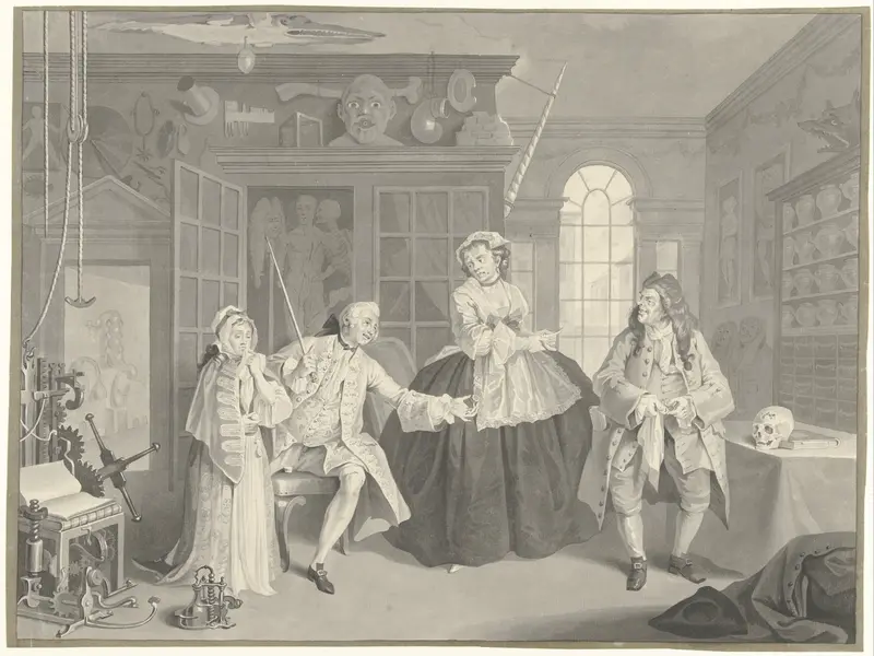Verbeeld een pokmeester en zijn vrouw in hun winkel (...) Wall Art by Cornelis Ploos van Amstel - High-Resolution Digital Print