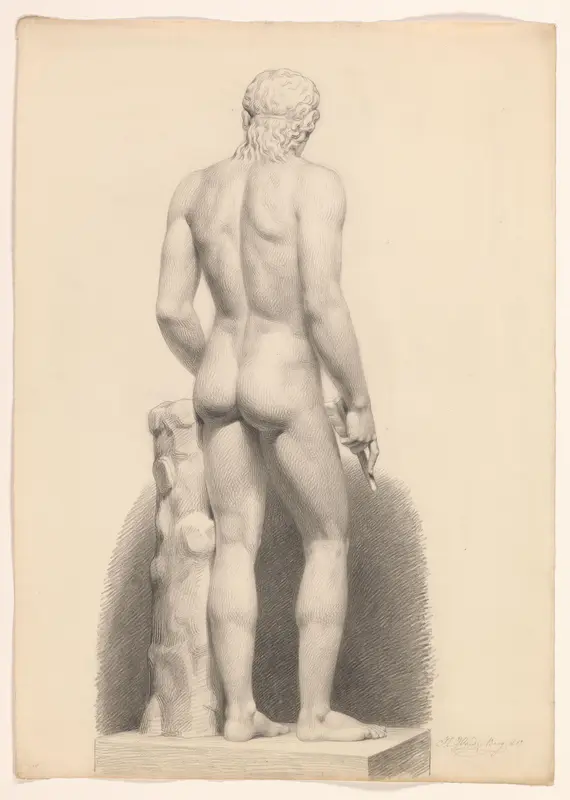 Vergelijkbaar met Adonis Centocelle, van achteren Wall Art by Jacobus Everhardus Josephus van den Berg - High-Resolution Digital Print