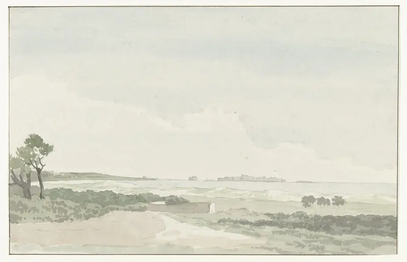 Vergezicht met de stad Gallipoli Wall Art by Louis Ducros - High-Resolution Digital Print