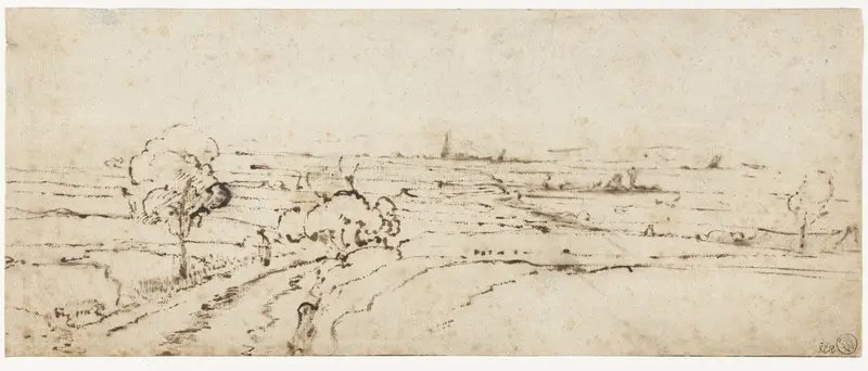 Vergezicht met een weg op de voorgrond Wall Art by Aert de Gelder - High-Resolution Digital Print