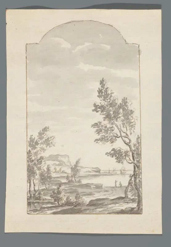 Vergezicht met water en schepen Wall Art by Unknown - High-Resolution Digital Print