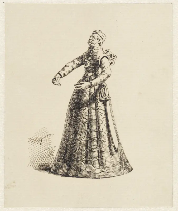 Vergulde zilveren drinkbeker in de vorm van een moor Wall Art by David van der Kellen (1827-1895) - High-Resolution Digital Print