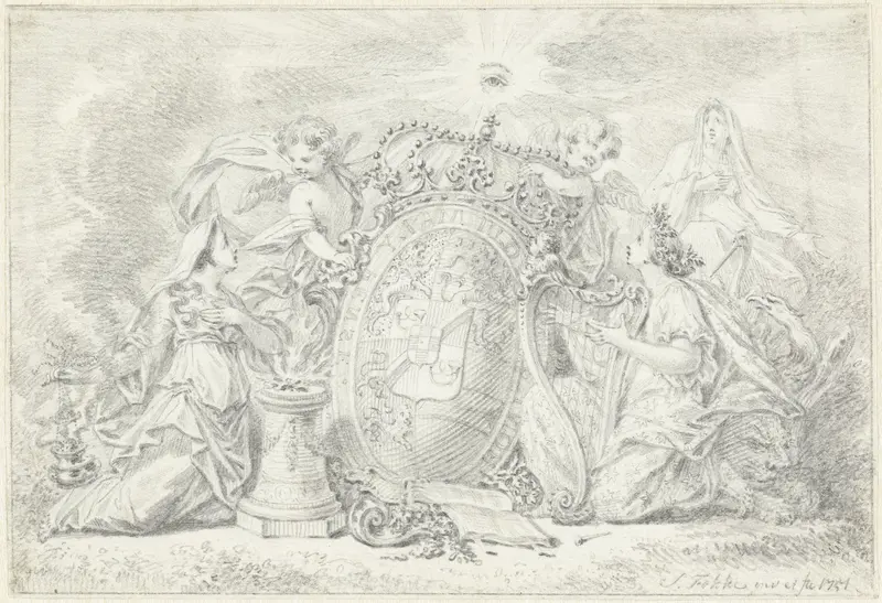 Verheerlijking van het wapen van prins Willem IV Wall Art by Unknown - High-Resolution Digital Print