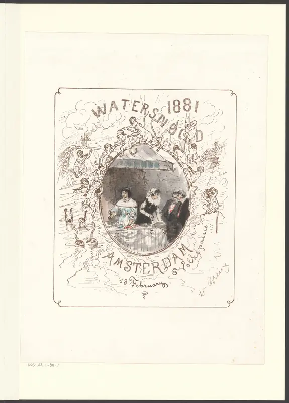 Verkoopdames op de fancy-fair in het Paleis voor Volksvlijt ten bate van de slachtoffers van de watersnood van 18 februari 1881 Wall Art by Unknown - High-Resolution Digital Print