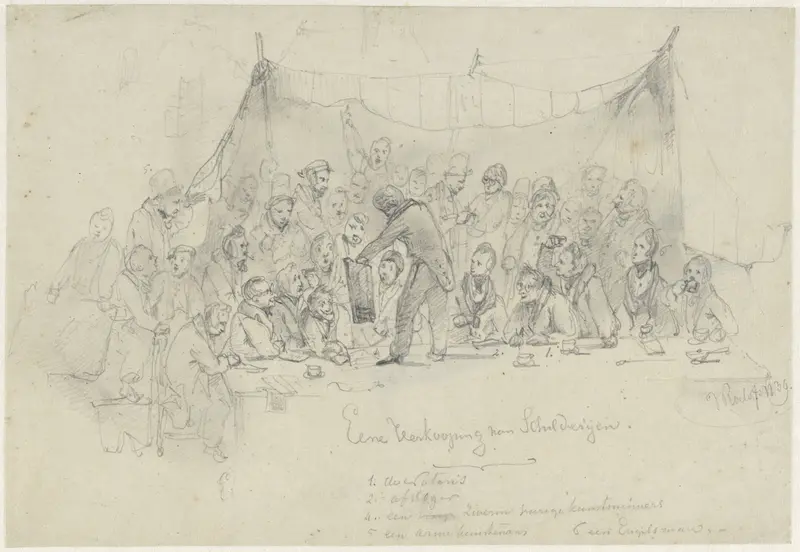 Verkooping van schilderijen, 1839 te Utrecht Wall Art by Willem Roelofs (I) - High-Resolution Digital Print