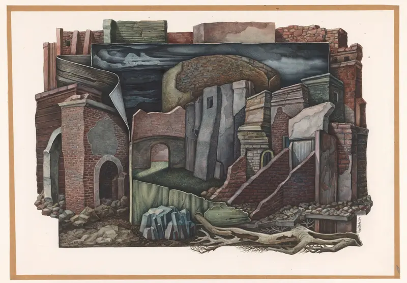 Verlaten stad bij nacht Wall Art by Unknown - High-Resolution Digital Print