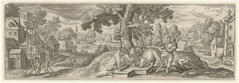 Verloren zoon als varkenshoeder Wall Art by Julius Goltzius - High-Resolution Digital Print