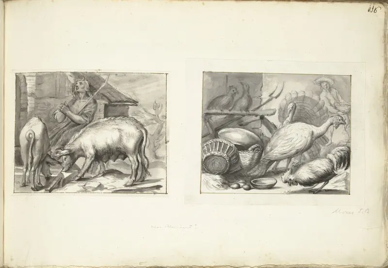 Verloren zoon en boerenerf met gevogelte Wall Art by Moses ter Borch - High-Resolution Digital Print