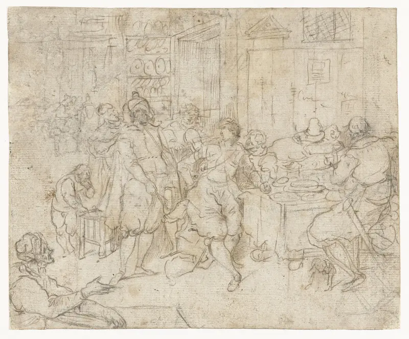 Verloren zoon verkwist zijn erfenis Wall Art by Frans Francken (II) - High-Resolution Digital Print